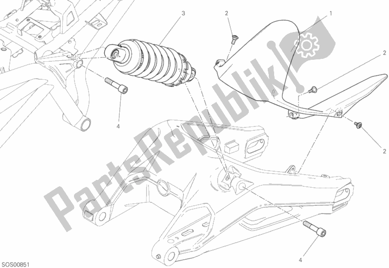 Tutte le parti per il Sospensione Posteriore del Ducati Monster 797 Plus 2019